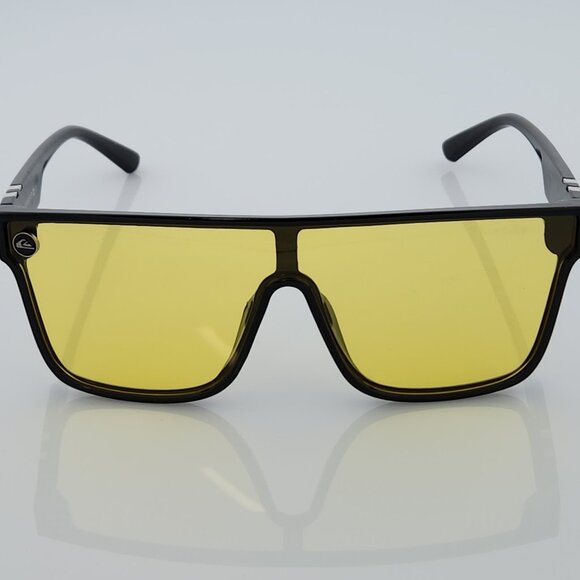 Quiksilver Shield Sunglasses Black Frame Yellow Tint Night Driving Shield Q5 - Picture 3 of 12